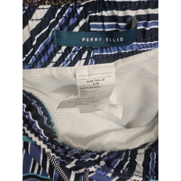 RedSand Perry Ellis Swim Trunks Men's Size Large Shorts Blue  Pockets NWT (STAIN - Picture 5 of 7